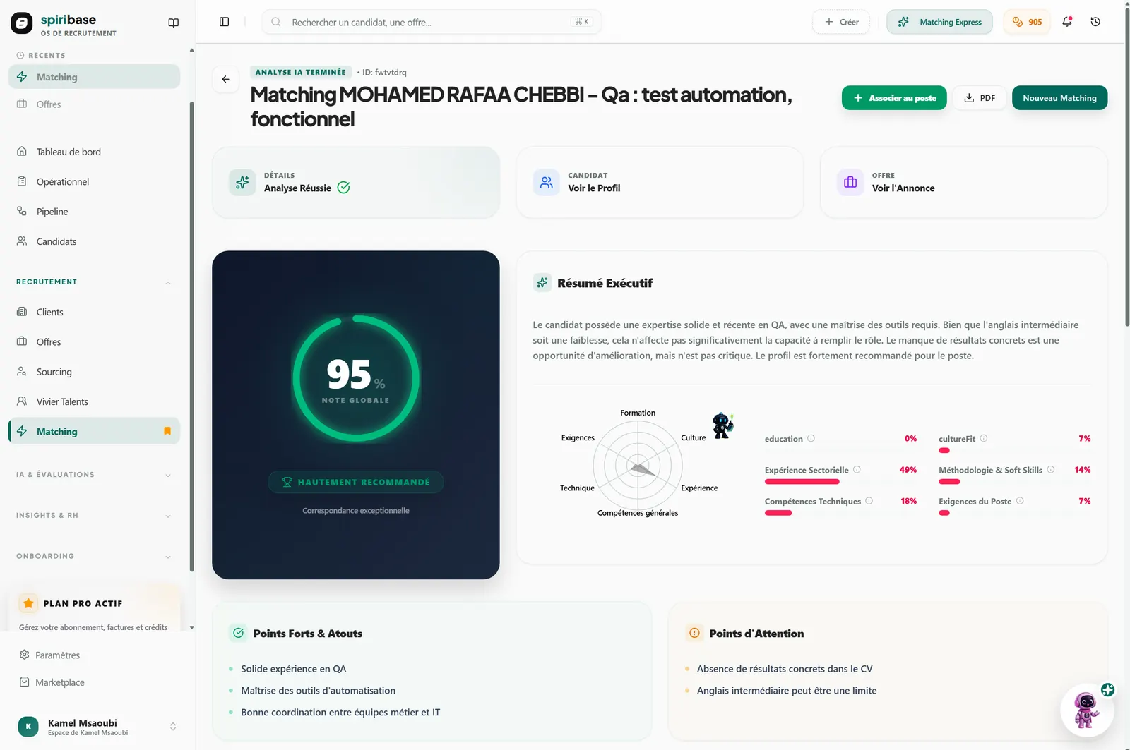 Analyse d'un CV : parcours et compétences extraits