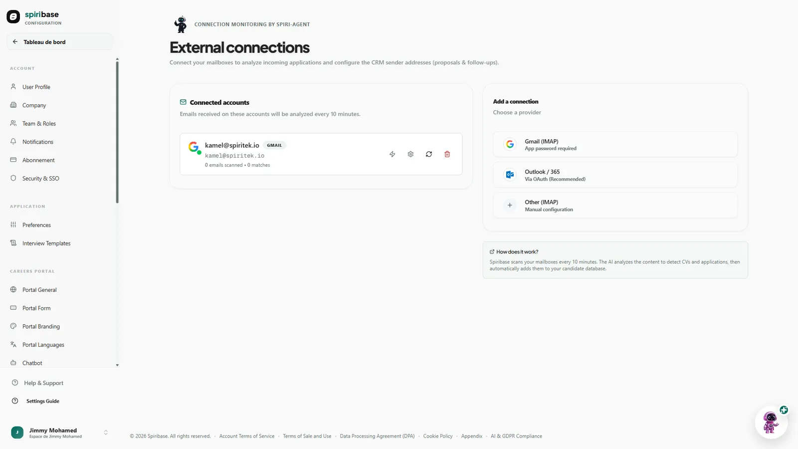 Les réglages d'intégration : connecteurs, clés API et webhooks